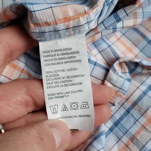 Mens izod blue orange szM lightweight button down - Picture 5 of 6